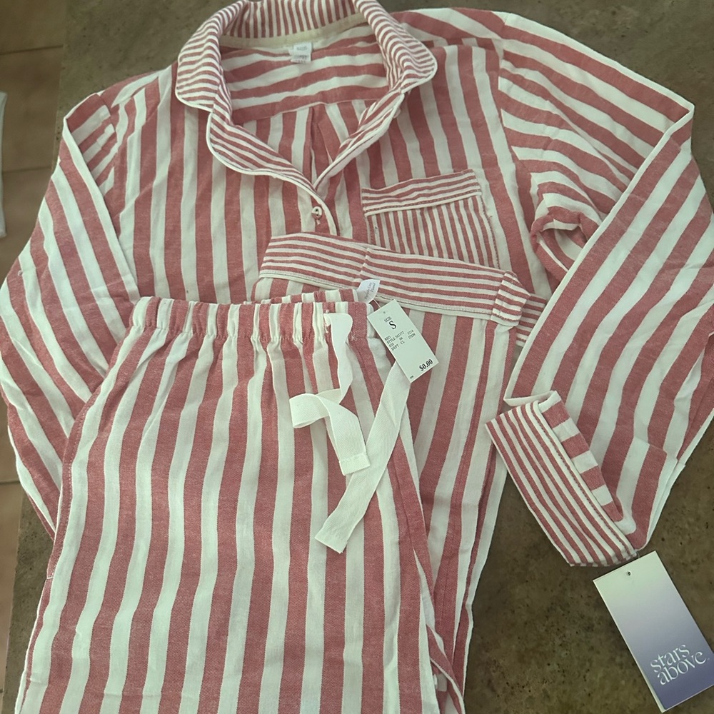 Red and White Striped Pajama Set-Stars Above
Small. New with tags